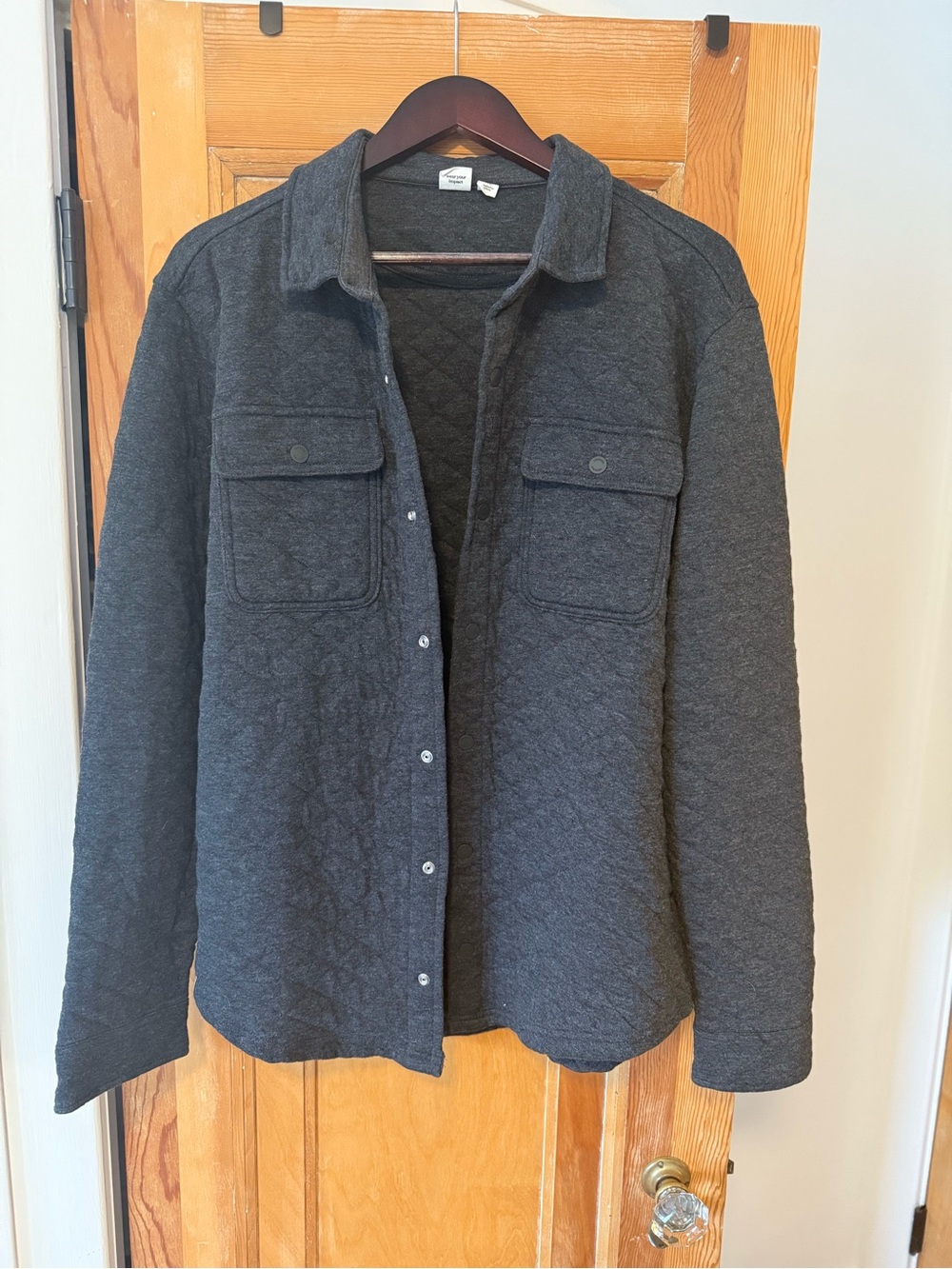 tentree Dark Gray Quilted Shirt Jacket men’s XL with Snap Buttons